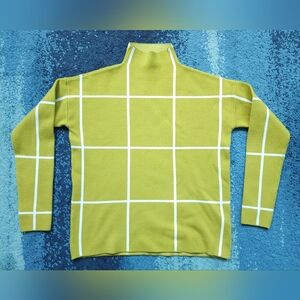 Tahari Grid Mockneck Sweater